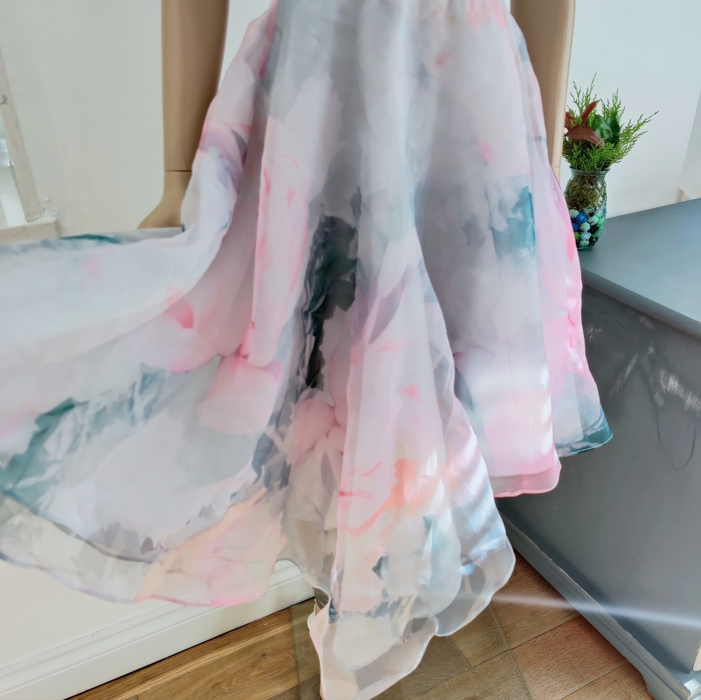 Coast Multi Vinca Printed Overlay Midi Dress Size 6 Wedding £169 - Picture 12 of 16